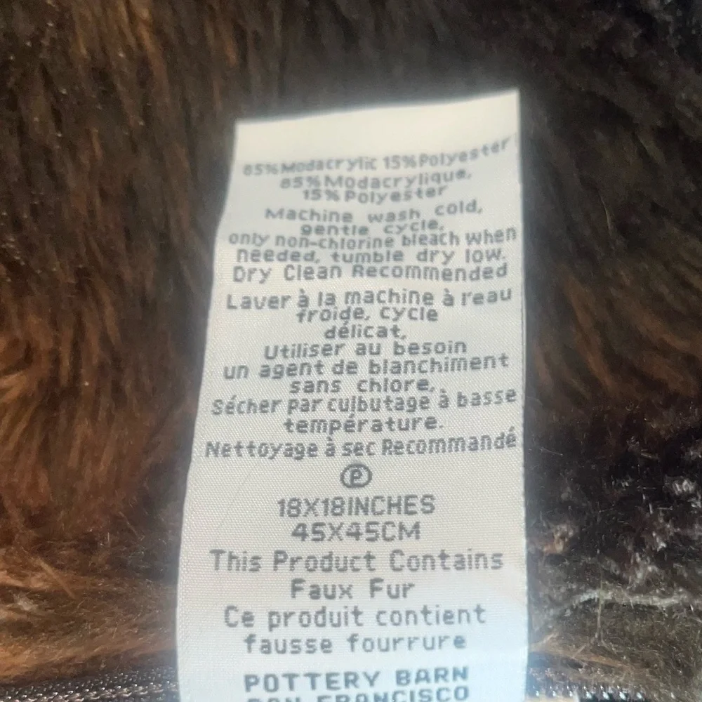 Pottery Barn faux fur pillow covers